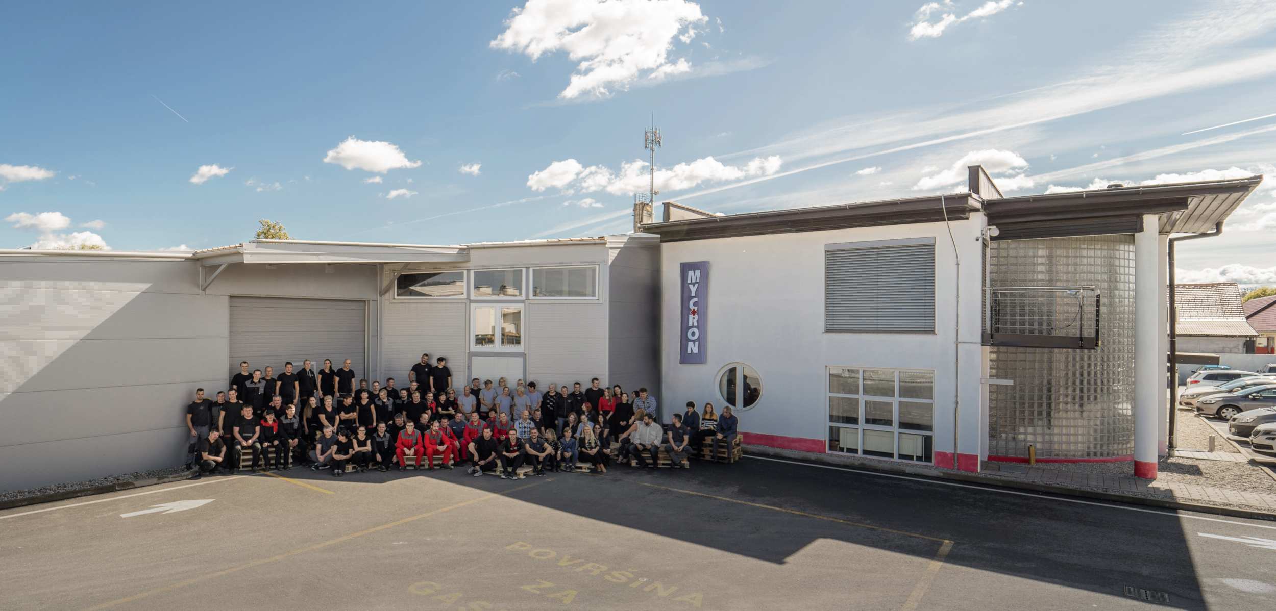 The Mycron team in front of the Ptuj plant